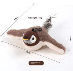 羽ばたく鳥型猫用おもちゃ