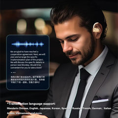 Wireless Bluetooth AI Real-time Language Translation Earphones 144 Languages Ear Hanging Headphone Translator For Busine