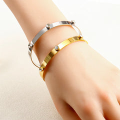 Fashion Simple Stainless Steel 3 Crystal Bracelet Bangle