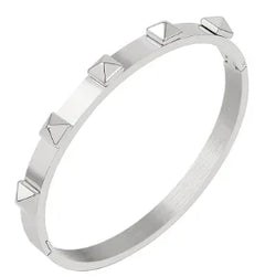 Fashion Simple Stainless Steel 3 Crystal Bracelet Bangle