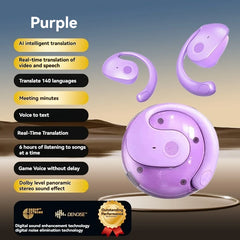 Wireless Bluetooth AI Real-time Language Translation Earphones 144 Languages Ear Hanging Headphone Translator For Busine